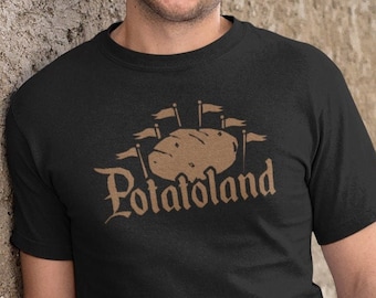 Potatoland Shirt, Mickey Mouse Cartoon T-shirt, Donald Duck Tee, Idaho, Family Vacation, Mens, Womens, Unisex