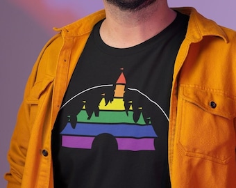Disney Pride Shirt, Castle T-shirt, Disney World LGBTQ Tee, Disneyland, Mens, Womens, Unisex