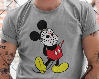 Mickey Mouse Friday the 13th Shirt, Disney Halloween T-shirt, Not So Scary Halloween Tee, Jason Voorhees, Horror, Mens, Womens, Unisex