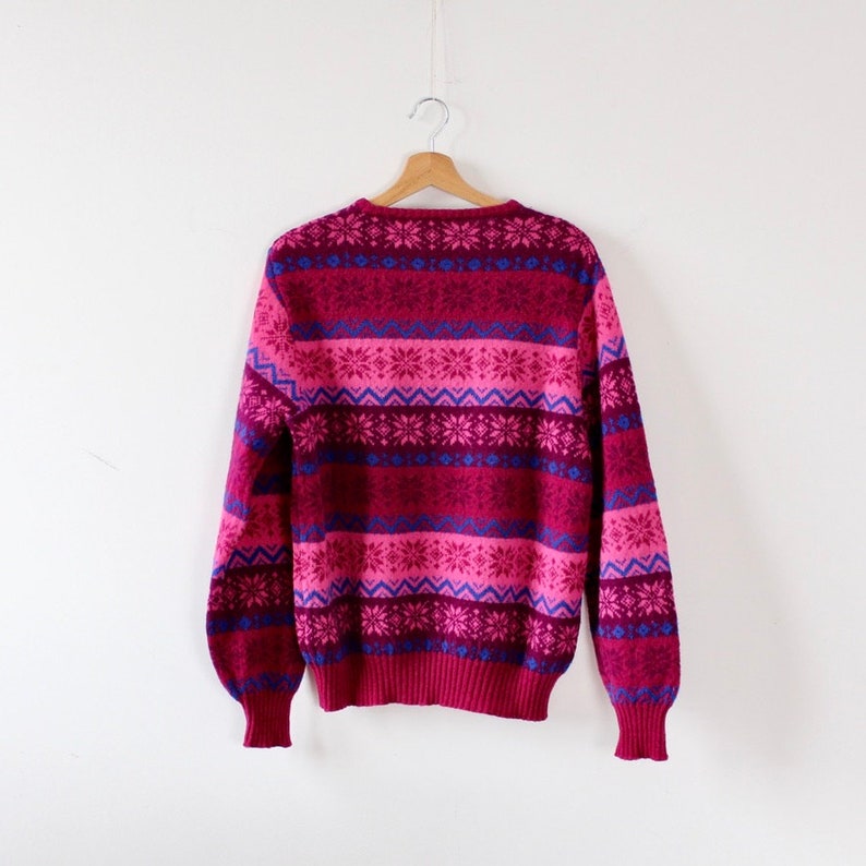 Women/'s Benetton Purple Pink Striped Sweater