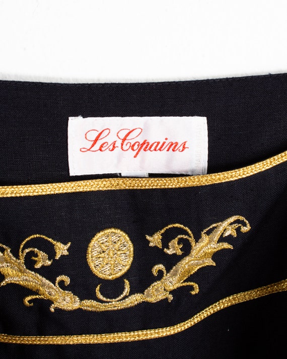 Women's Les Copains Navy Gilded Embroidered Linen… - image 6