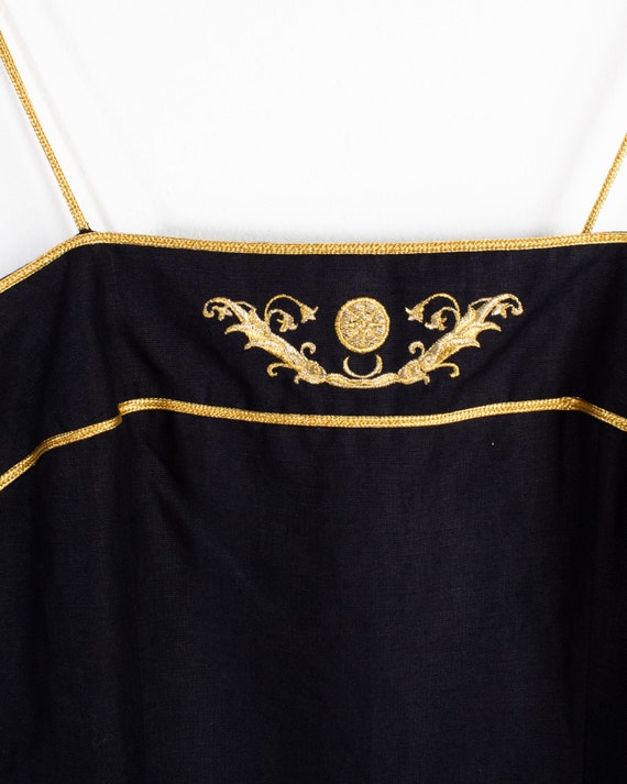 Women's Les Copains Navy Gilded Embroidered Linen… - image 2