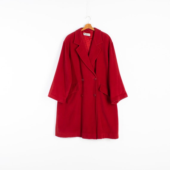 Women's Marella Red Double Breasted Coat Vintage … - image 4