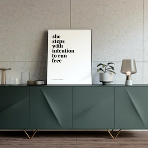 She Steps With Intention to Run Free | Minimalist Lyric Wall Art | DIGITAL DOWNLOAD | Dermot Kennedy - 8x10
