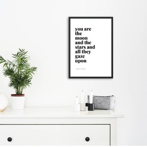 You are the Moon and the Stars | Minimalist Lyric Wall Art | DIGITAL DOWNLOAD | Dermot Kennedy - 8x10