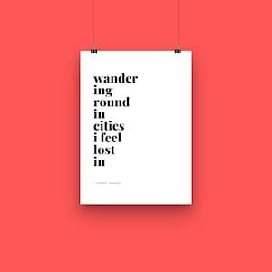 Cities I Feel Lost In | Minimalist Lyric Wall Art | DIGITAL DOWNLOAD | Dermot Kennedy - 8x10