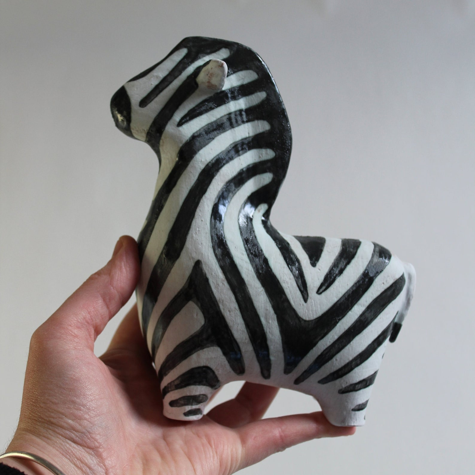 Ceramic zebra sculpture decorative safari animal figurine Etsy
