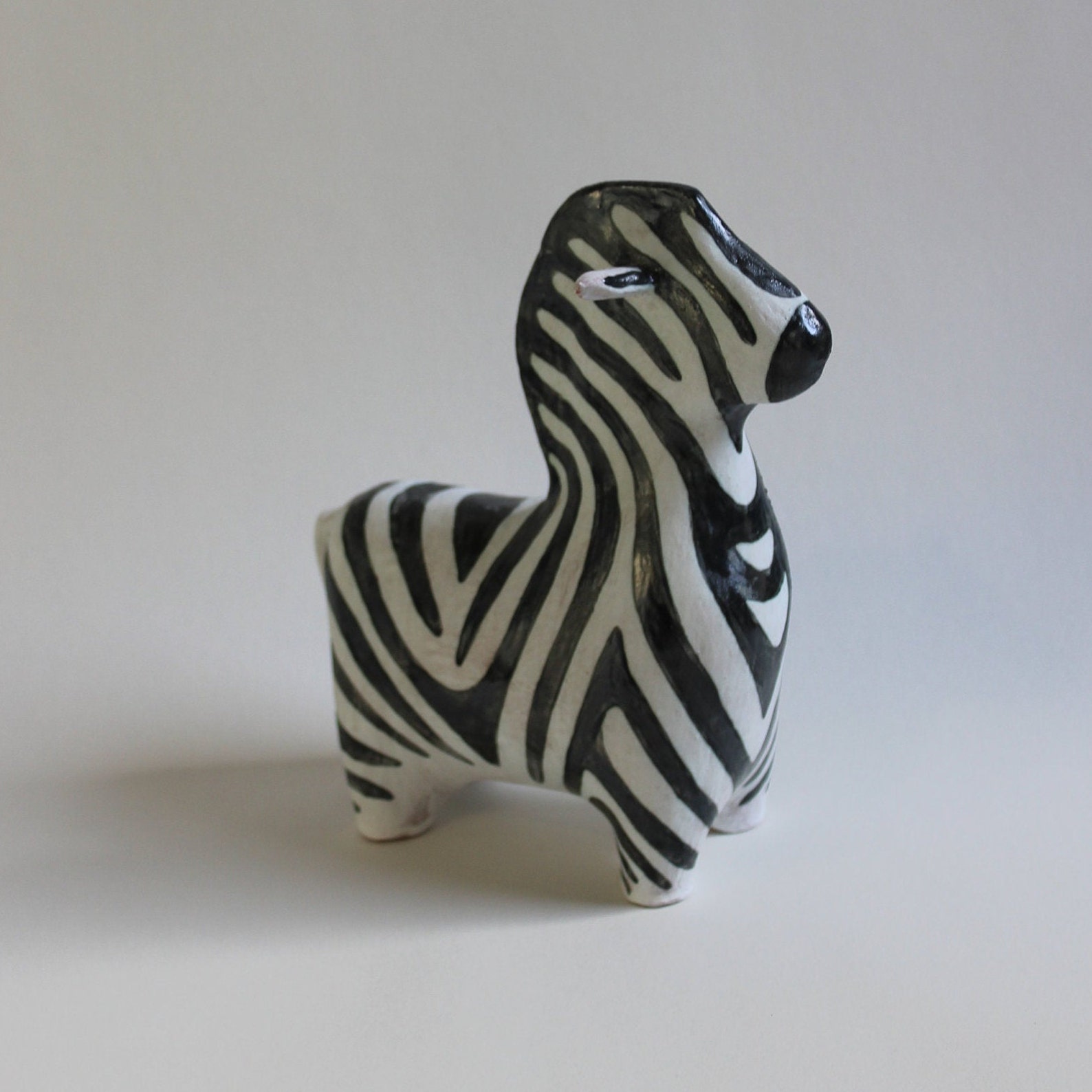 Ceramic zebra sculpture decorative safari animal figurine Etsy