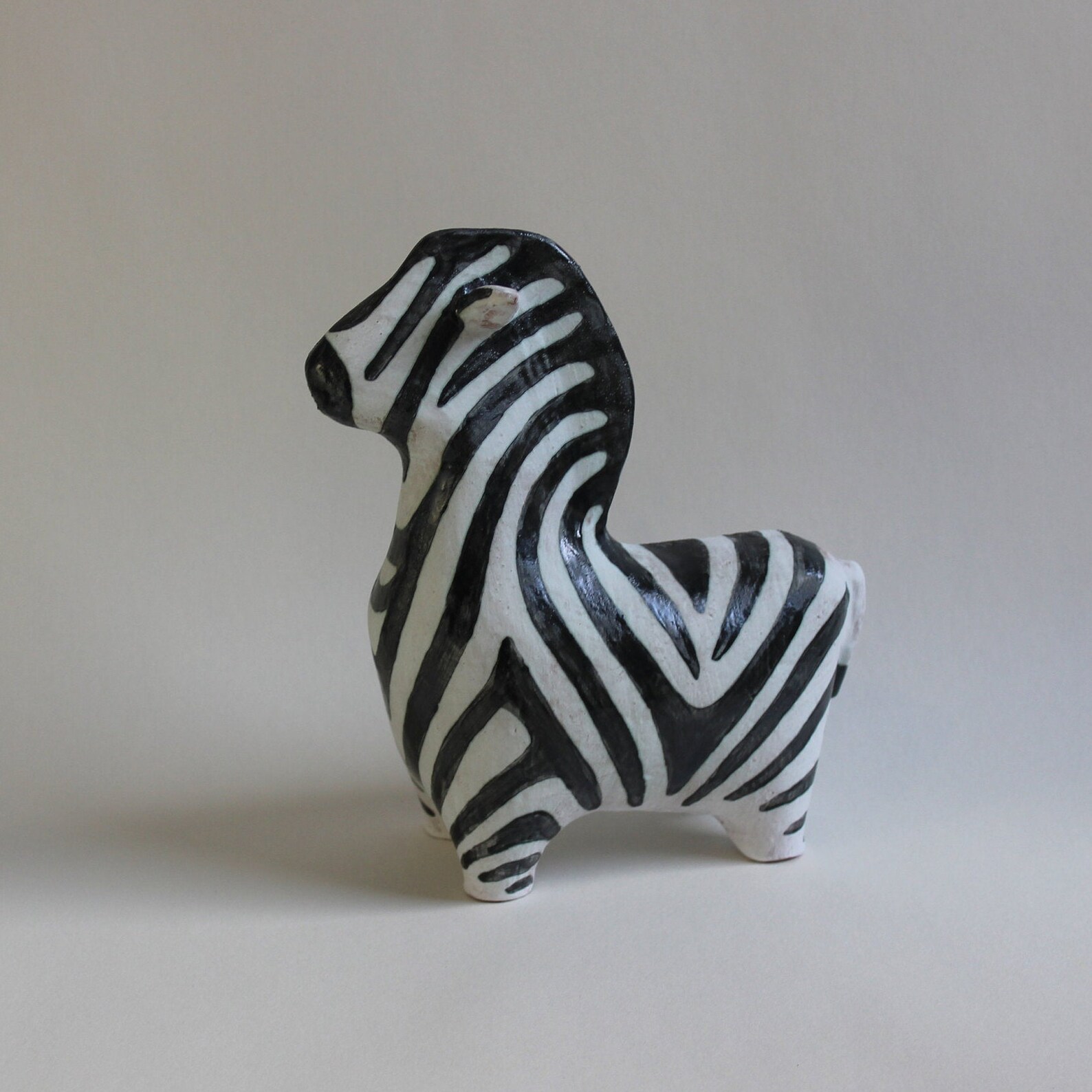 Ceramic zebra sculpture decorative safari animal figurine Etsy