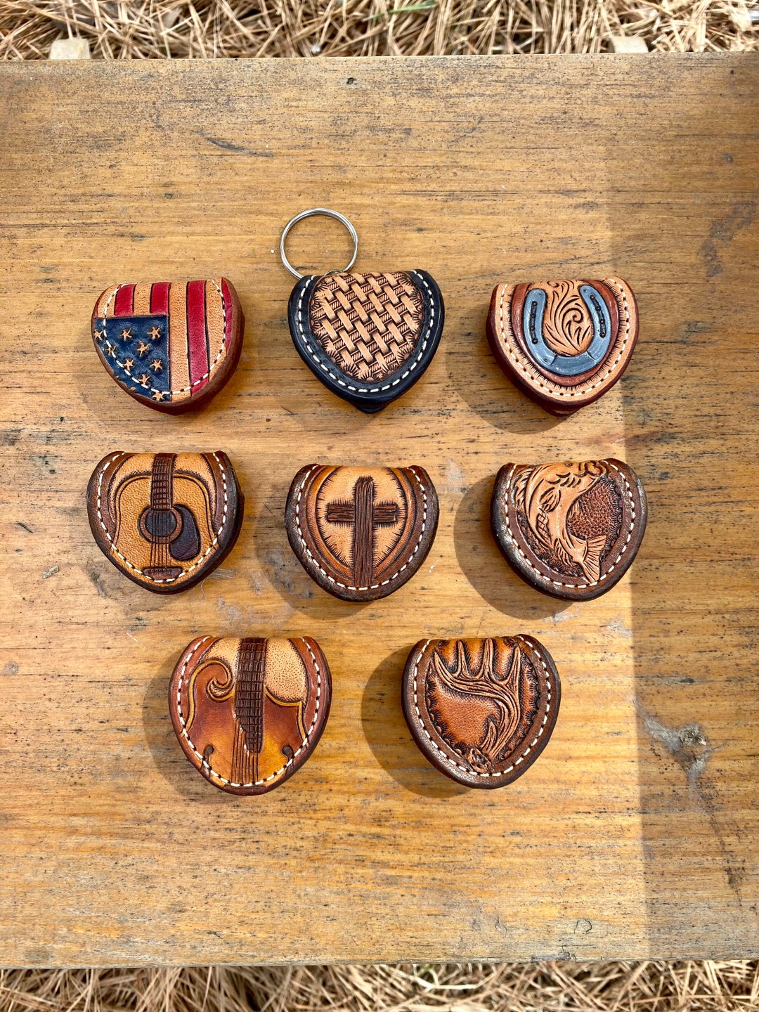 Tooled Leather Guitar Pick Pouch Etsy