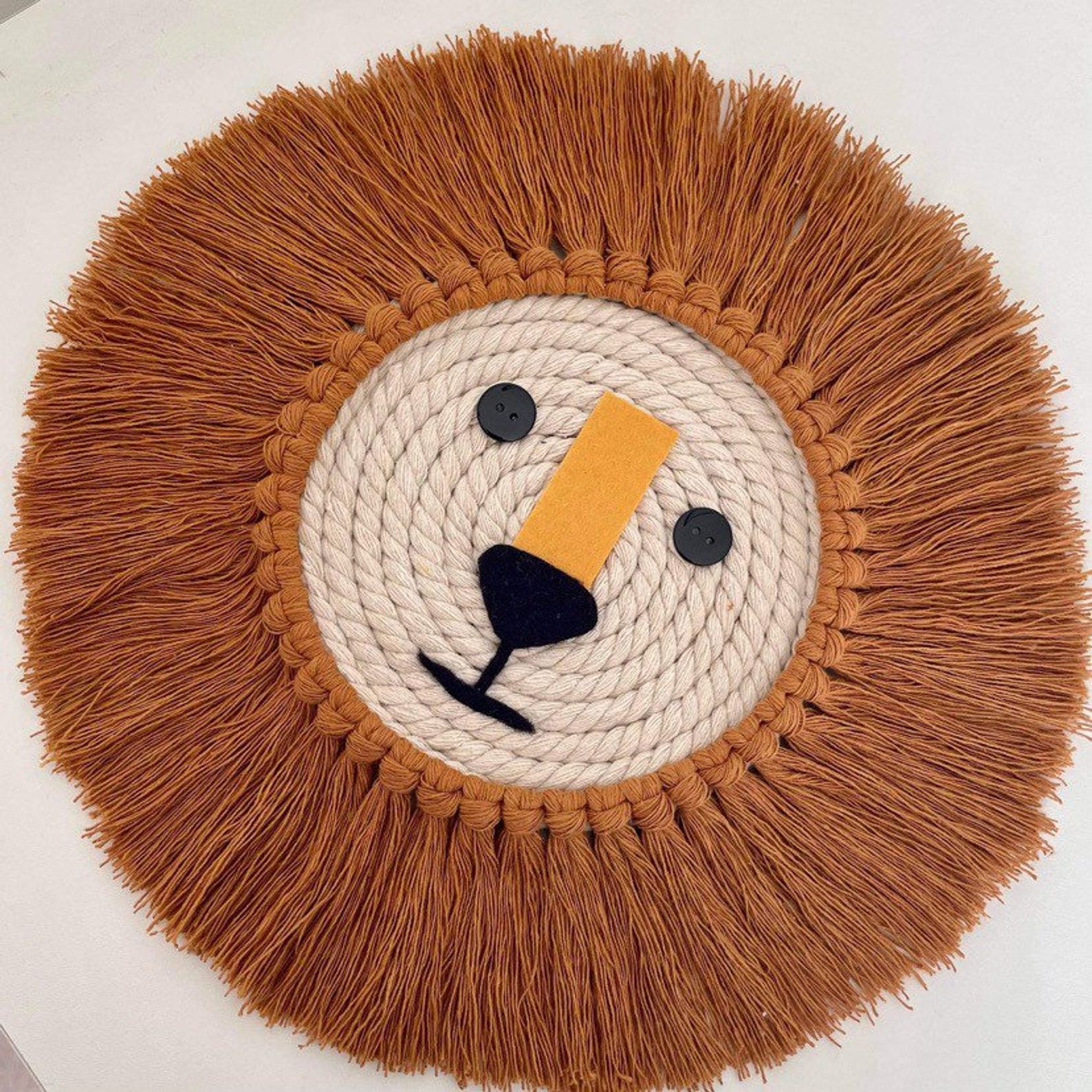 Macrame Lion head wall hanging Etsy