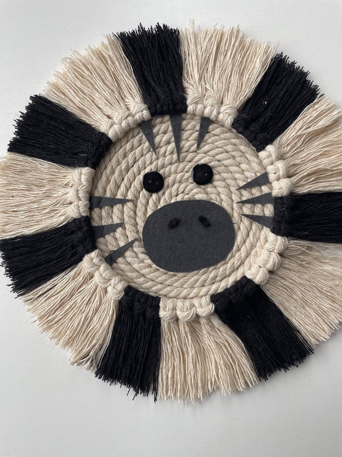 Safari wall hanging lion giraffe and zebra macrame Etsy