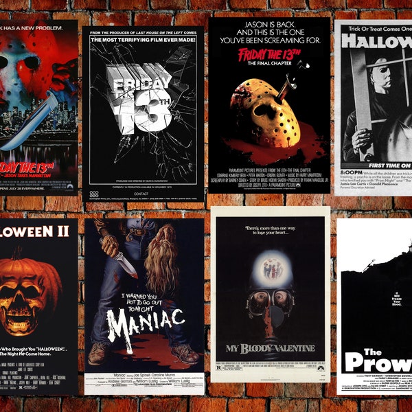 16 affiches de films d'horreur slasher des années 80
