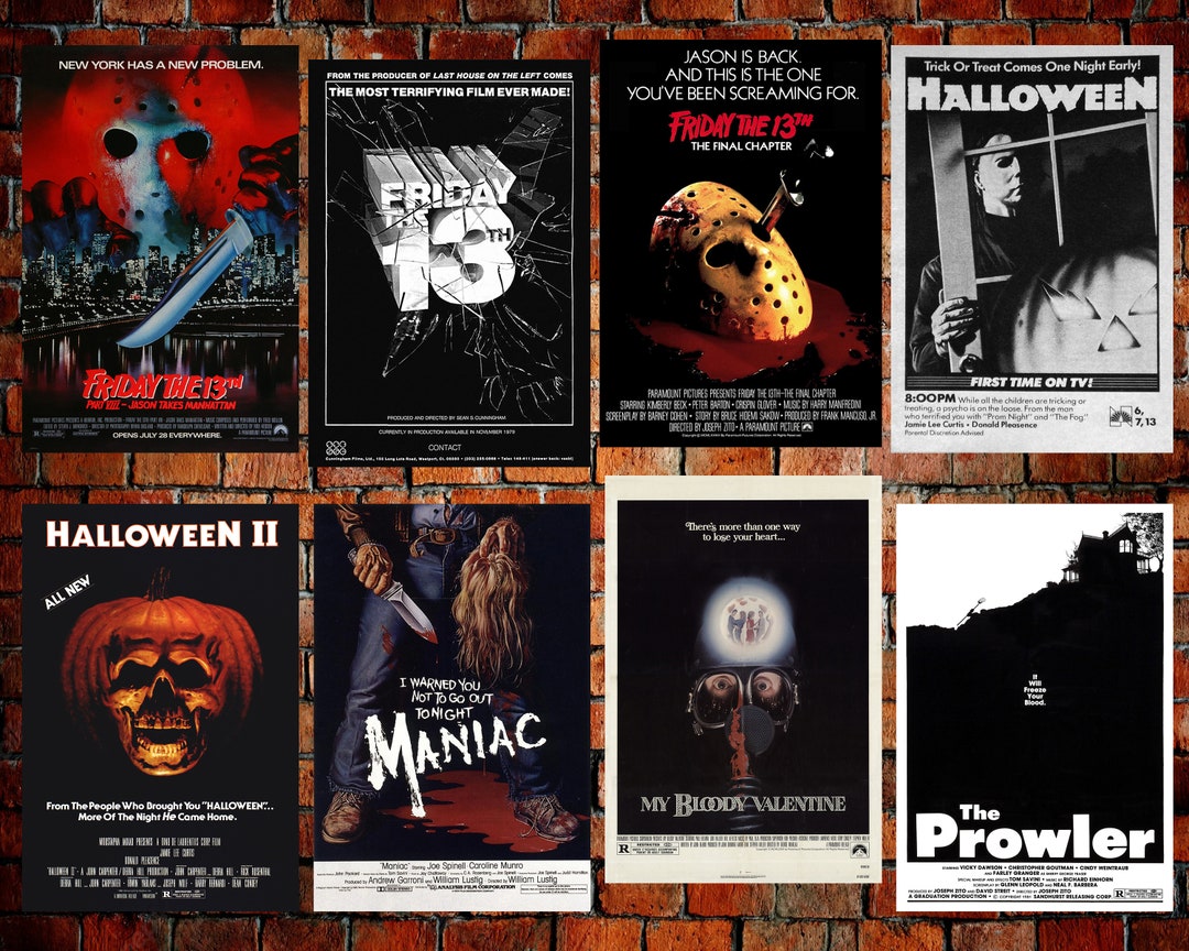 8 Horror Slasher Movie Posters - Etsy