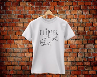 Flipper t-shirt + 3 Flipper Stickers (Grunge 90's Seattle Rock Daniel Johnston)