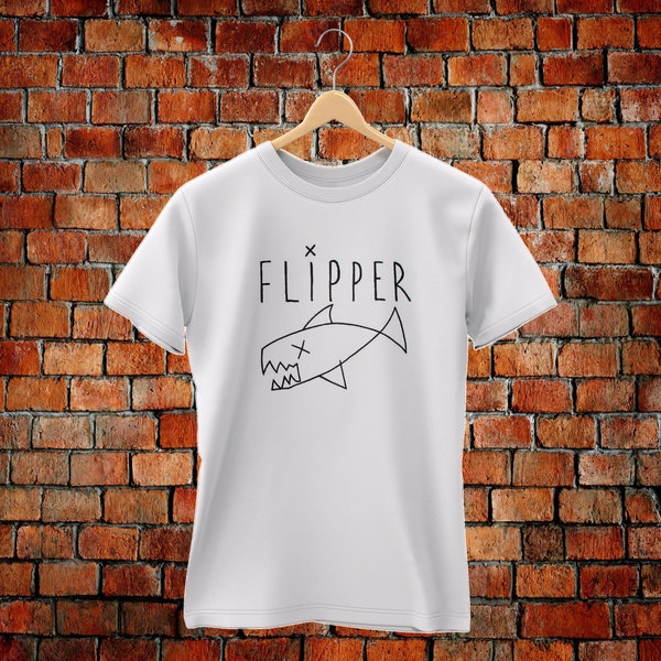 Flipper t-shirt + 3 Flipper Stickers (Grunge 90's Seattle Rock Daniel Johnston)