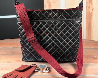 Tote Bag, magnetic snap top closure, quilted