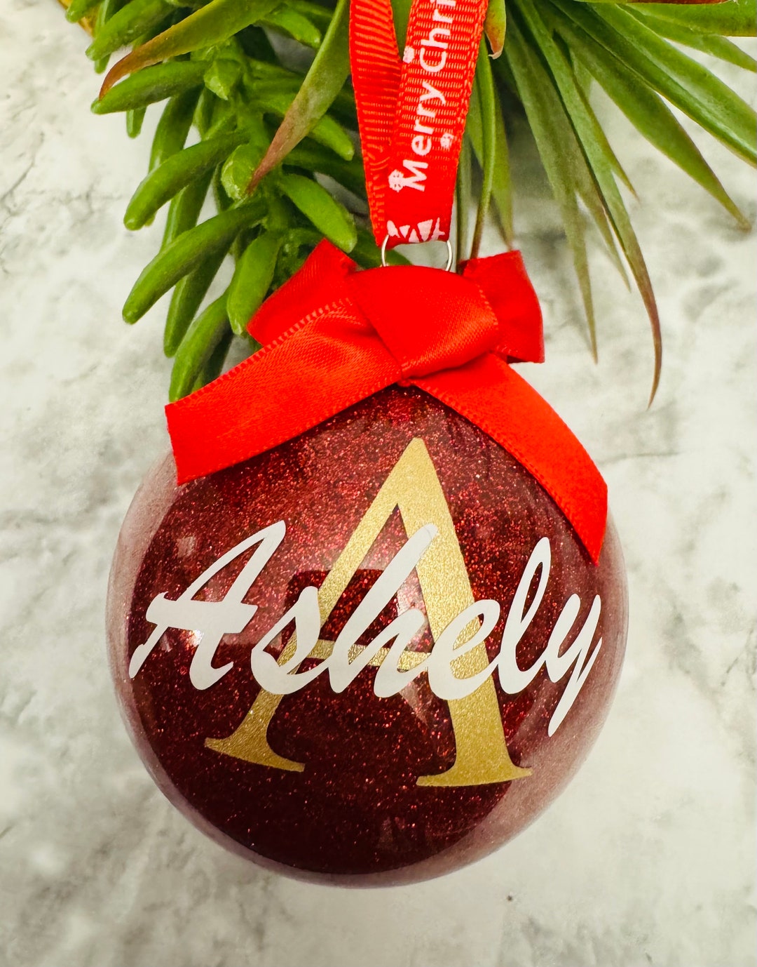 Personalized Christmas Ball Ornaments, Family Name Ornaments, Kids — free download
