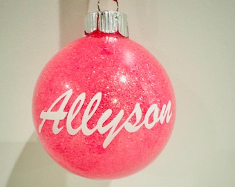 Personalized Christmas Ball Ornaments, Family Name Ornaments, Kids Ornaments,Gifts Ornaments,Glitter Ornaments,Personalized Custom Ornaments
