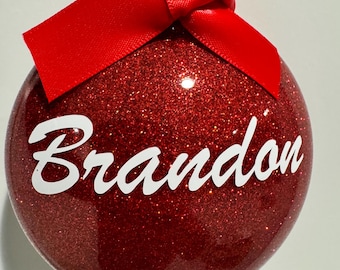 Personalized Christmas Disc Ornaments,Family Name Ornaments, Gifts Ornaments, Kids Ornaments,Glitter Ornaments,Personalized Custom Ornaments