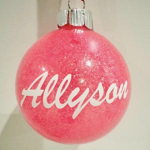 Personalized Christmas Ball Ornaments, Family Name Ornaments, Kids Ornaments,Gifts Ornaments,Glitter Ornaments,Personalized Custom Ornaments