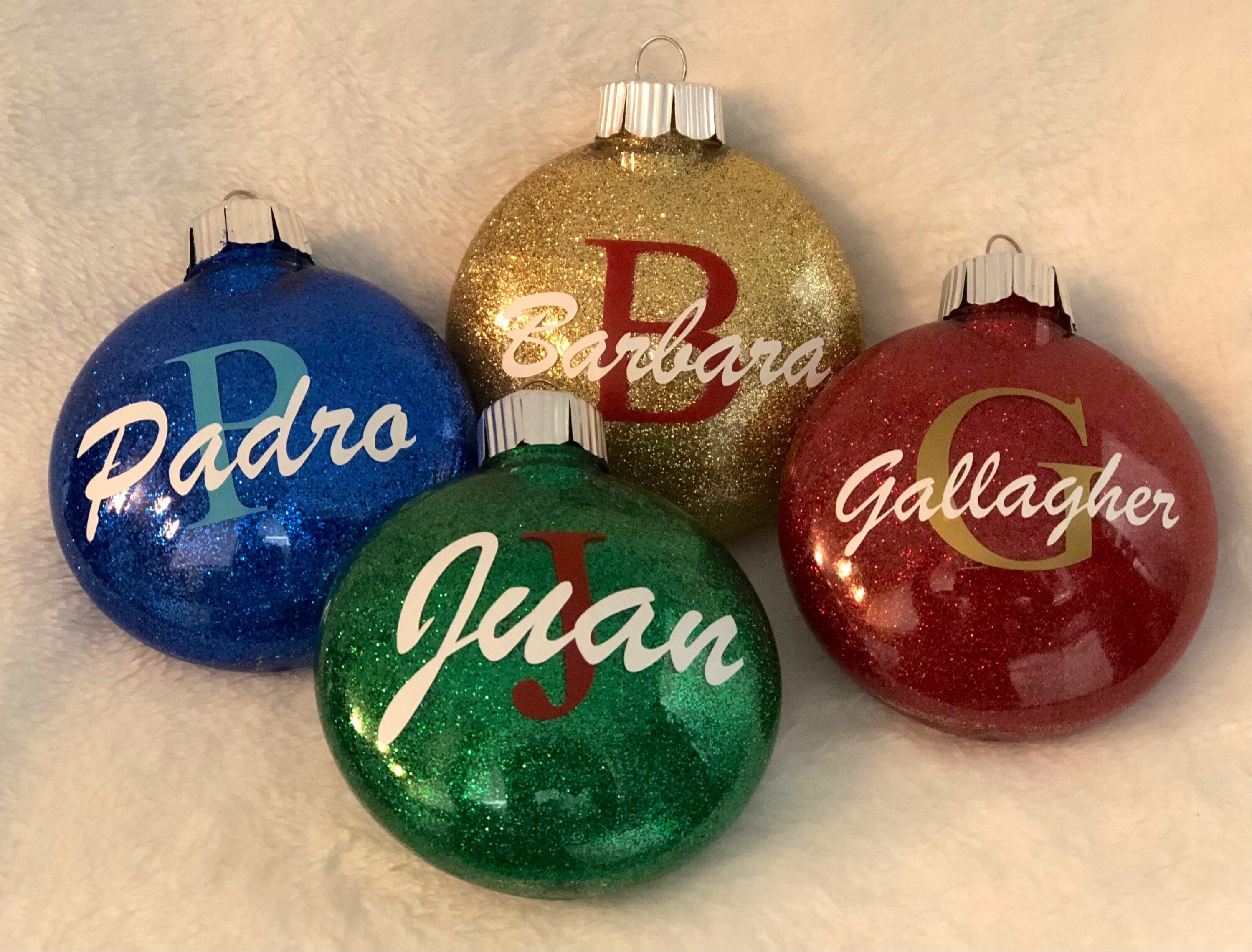 Personalized Christmas Disc Ornamentsfamily Name Ornaments Etsy