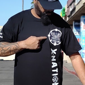 Hebrew Israelite Triple Black T Shirt with Fringes, x Nation Brand, The Definition - 12 Tribes Garments