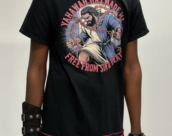 Hebrew Israelite T Shirt with Fringes, Free From Sin, X Nation Brand - 12 Tribes Garments