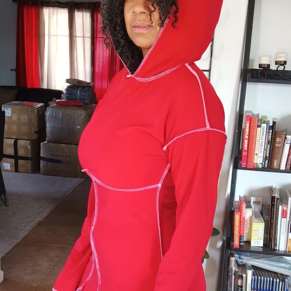 Hebrew Israelite Women's Inside Out Hoodie Dress with Fringes - 12 Tribes of Israel Scripture Clothing