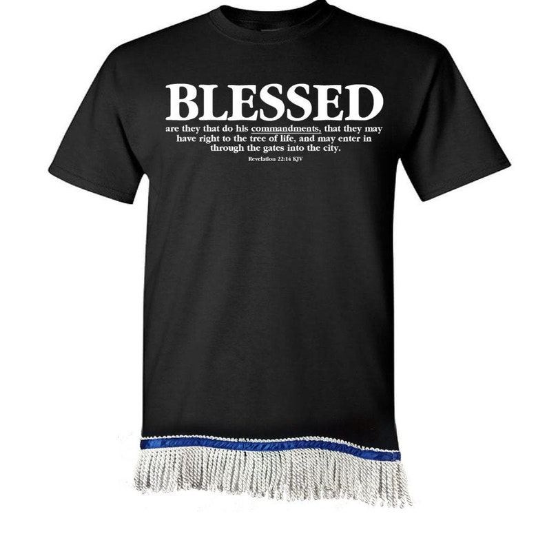 Hebreisk israelitisk t-shirt med fransar, välsignad - X Nation Brand - 12 Tribes Garments Black