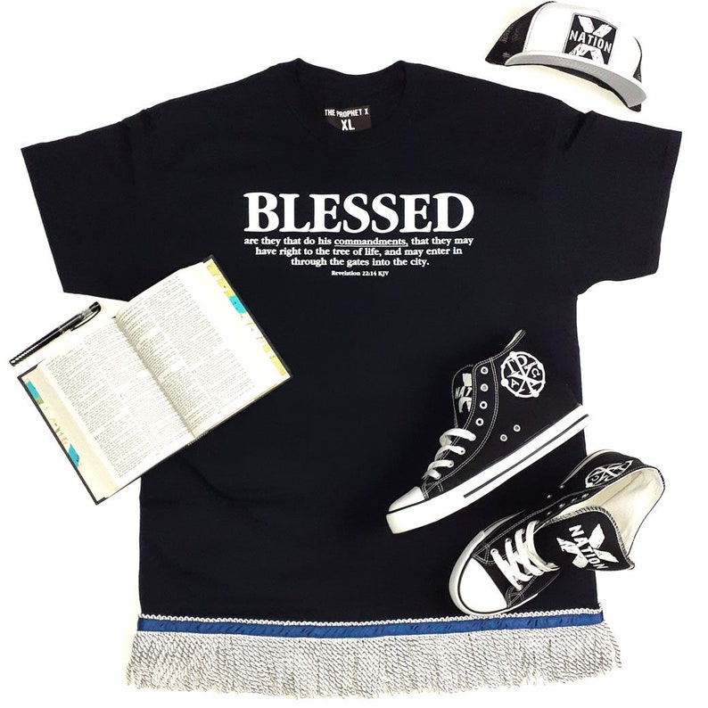 Hebreisk israelitisk t-shirt med fransar, välsignad - X Nation Brand - 12 Tribes Garments bild 8
