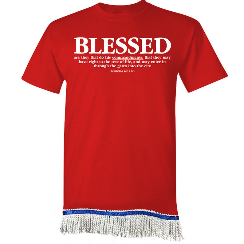 Hebreisk israelitisk t-shirt med fransar, välsignad - X Nation Brand - 12 Tribes Garments Red