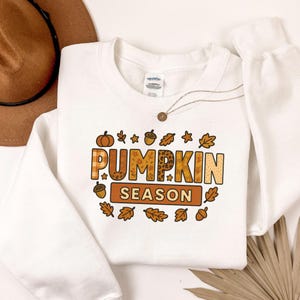 Pumpkin Season Fall Sweatshirt | Cute Autumn Crewneck | Thanksgiving Comfort Colors Shirt | Cozy Aesthetic Fall Sweater | Halloween Gift