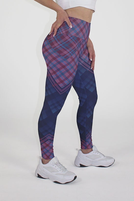 Leggings flare xadrez tartan escocês