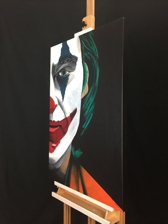 Large Original Oil Painting on Canvas of Joaquin Phoenix as Joker