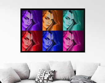 Six Cara Delevingne's (Limited edition Giclée fine art print)