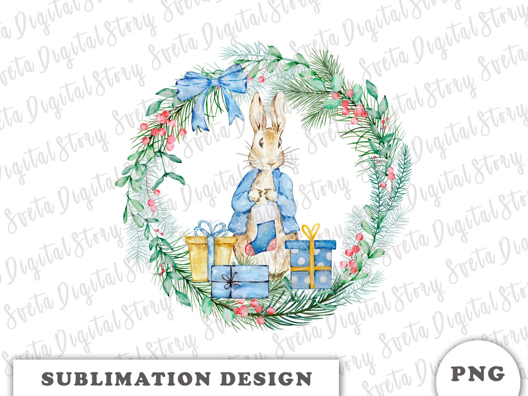 Peter Rabbit Christmas Frame PNG Watercolor Peter Rabbit - Etsy