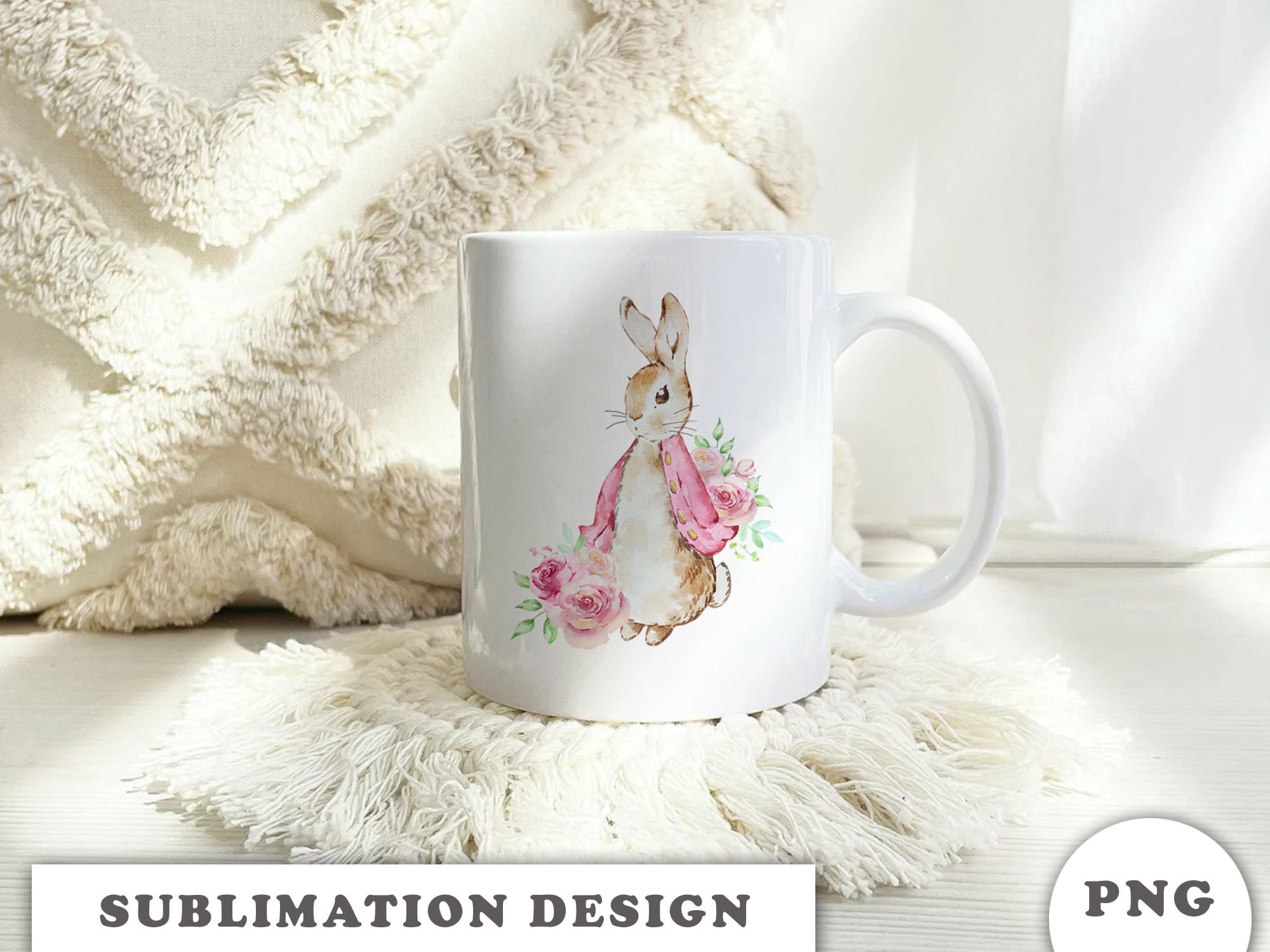 Watercolor Pink Peter Rabbit PNG Bunny Sublimation Design - Etsy