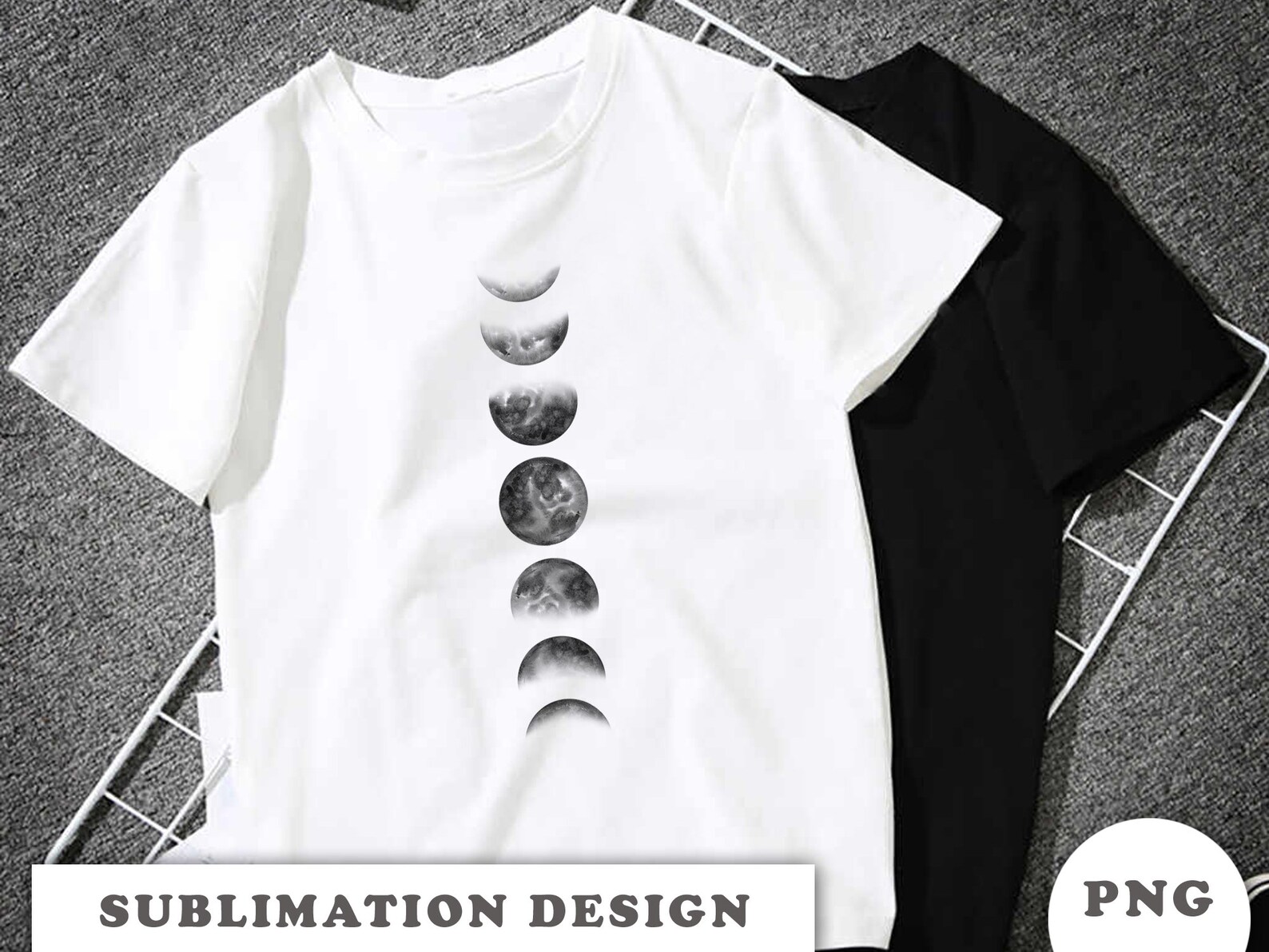 Moon Phase Sublimation Design Png Boho Moon Phases Clipart - Etsy