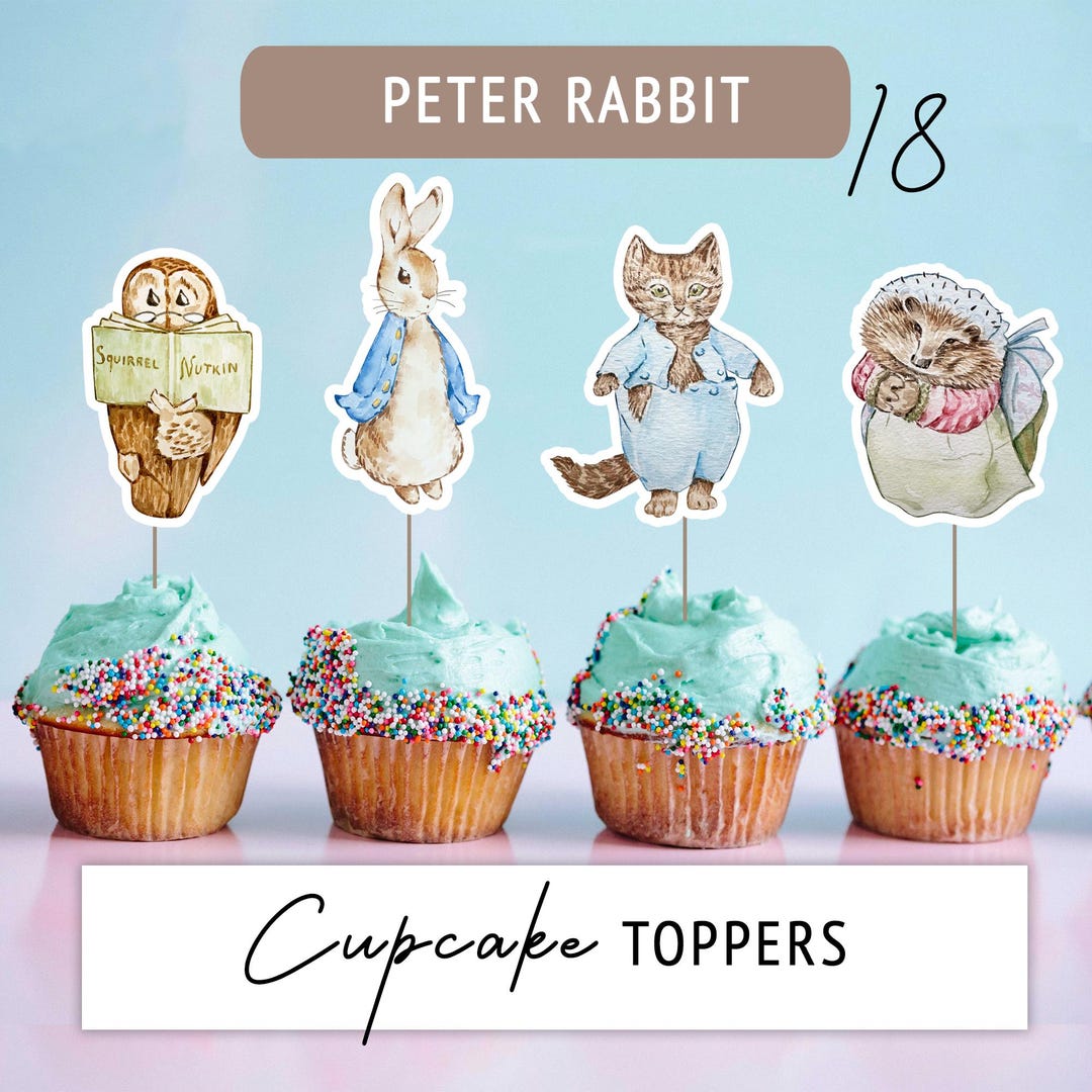 Peter Rabbit Cupcake Toppers, Peter Rabbit and Friends Cut Out Instant ...