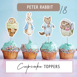 Peter Rabbit Cupcake Toppers | Peter Rabbit and Friends cut out Instant Download | DIY Peter Rabbit Party Items | Beatrix Potter Characters