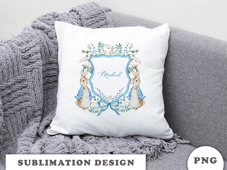 Watercolor Rabbit Crest PNG Eucalyptus Frame Design Floral - Etsy