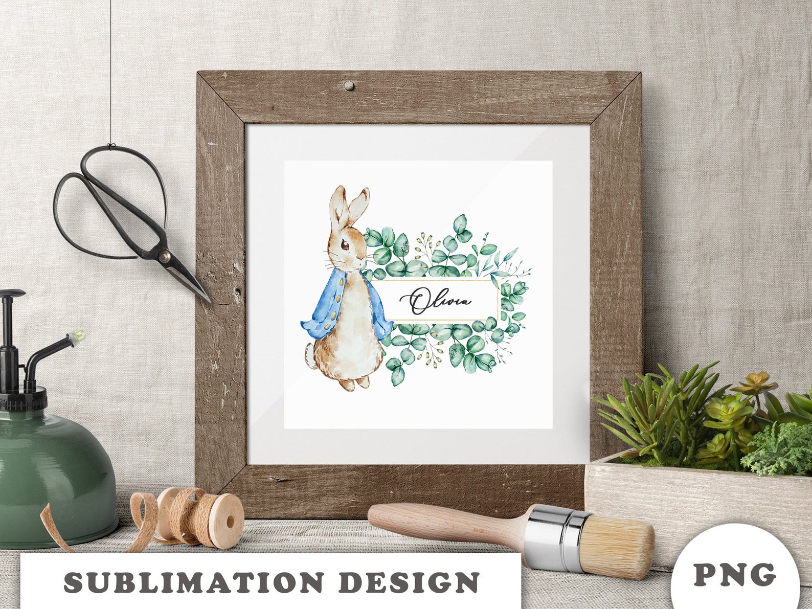 Peter Rabbit Frame PNG Watercolor Peter Rabbit Sublimation Etsy