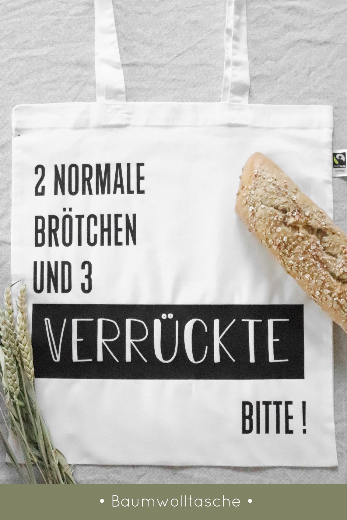 Baumwolltasche Brötchenbeutel Jutebeutel Einkaufstasche Etsy