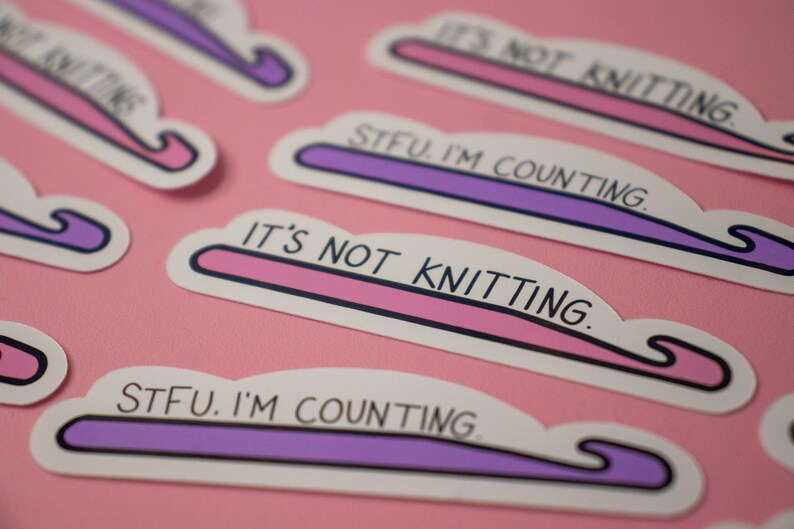 Crochet sticker set, crochet lover gift, crocheting stickers, gift for yarn lover, crochet decal, crochet hook stickers, crafting stickers