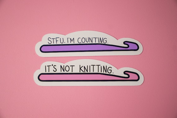 Crochet sticker set, crochet lover gift, crocheting stickers, gift for yarn lover, crochet decal, crochet hook stickers, crafting stickers