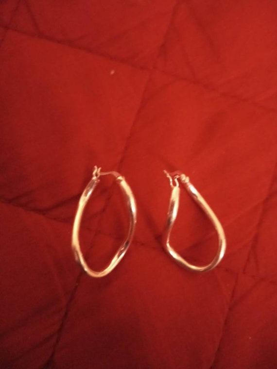 Vintage Sterling Silver Twisted Hoop Earrings - image 5