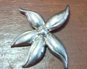 Brooch Star Fish Sterling Silver Vintage