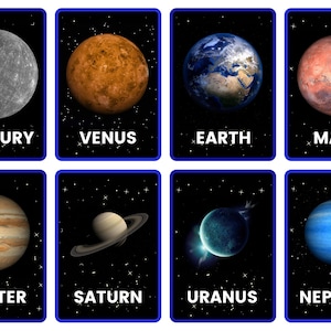 Solar Systems and Space Flashcards (Set of 48) - PRINTABLE PDF Digital Download