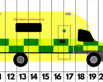 Montessori-Inspired skip counting puzzles: Emergency Vehicles x 4 printable download